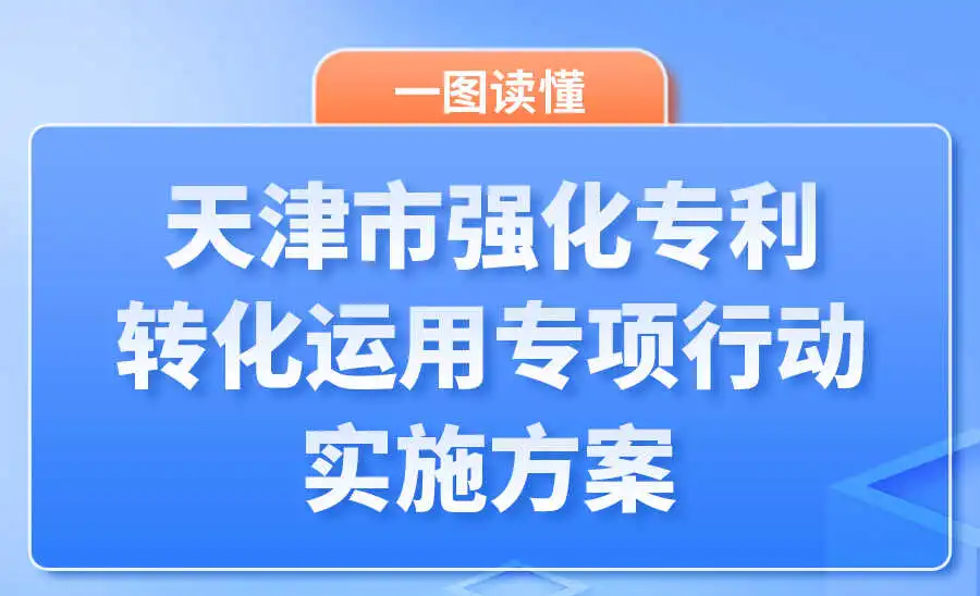 政策资讯 | 一图读懂《天津市强化专利转化运用专项行动实施方案》政策解读