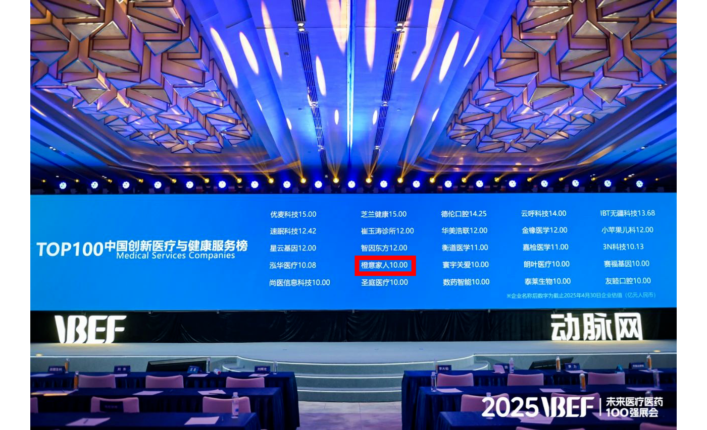 喜讯｜橙意家人蝉联“未来医疗100强”